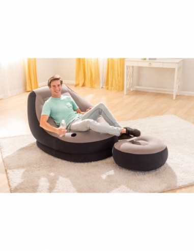 Πολυθρόνα Πουφ Βελούδινη Ultra Lounge 99x130x76cm Intex-68564